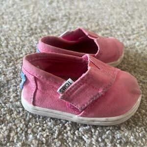 Pink Canvas Toms Baby Shoes